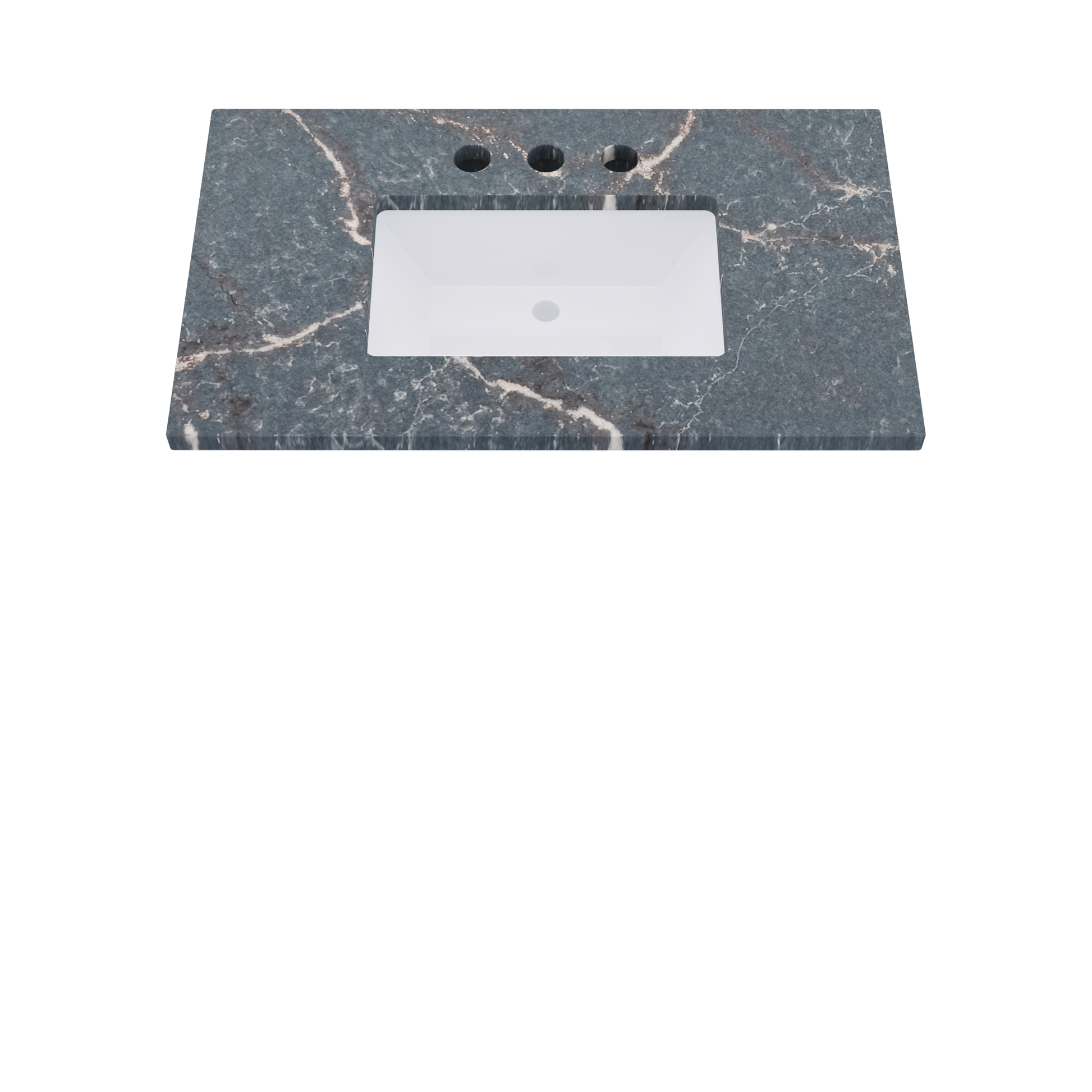 37" Vanderloc Silestone® Quartz Bathroom Vanity Top | Single Rectangle Sink | Centered in Parisien Bleu