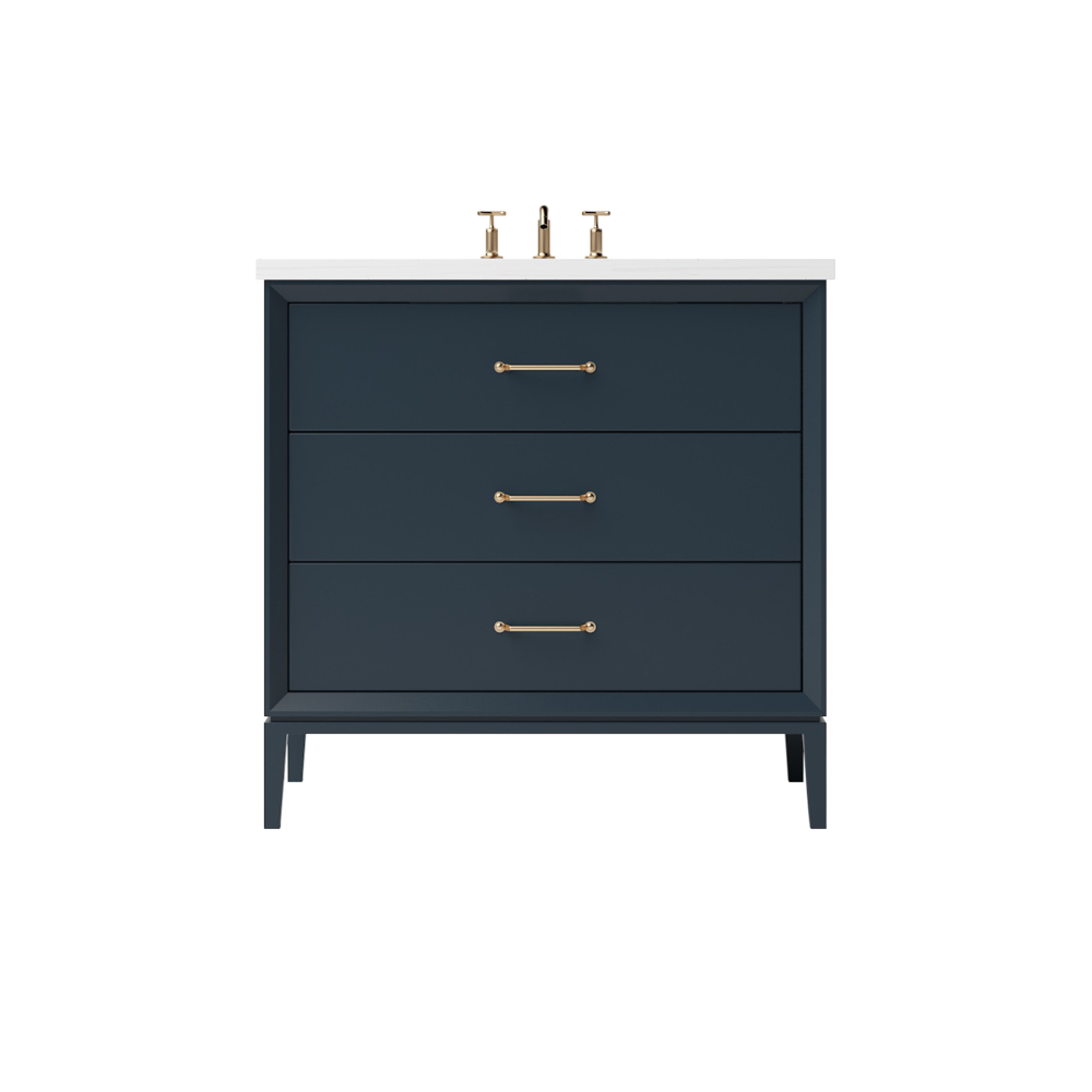 Vanderloc Alexandra Three-Drawer Single Sink 30" - Hague Blue