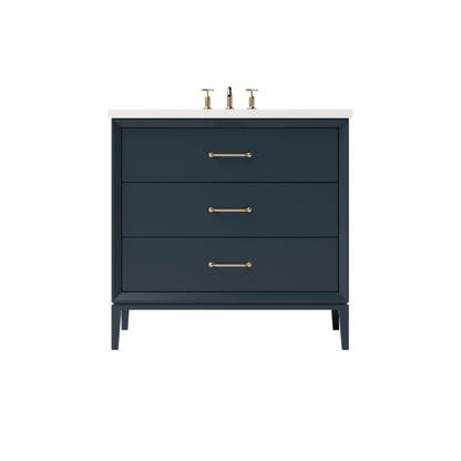 Vanderloc Alexandra Three-Drawer Single Sink 30" - Hague Blue