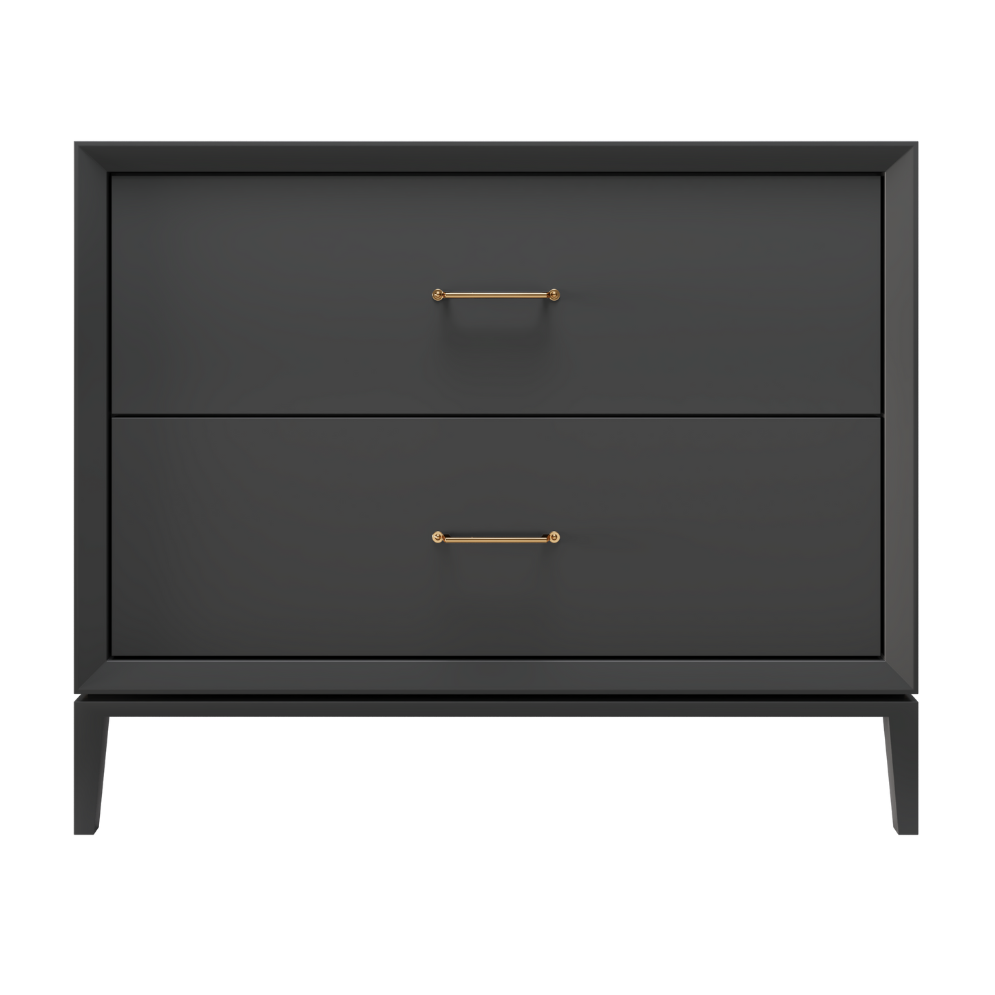 Alexandra 2-Drawer 42" Single Vanity - Off Black / Satin Gold
