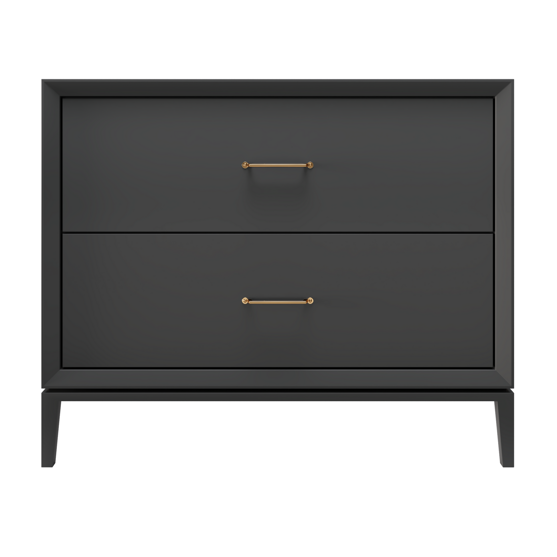 Alexandra 2-Drawer 42" Single Vanity - Off Black / Satin Gold