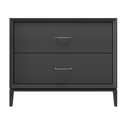 Alexandra 2-Drawer 42" Single Vanity - Off Black / Satin Gold