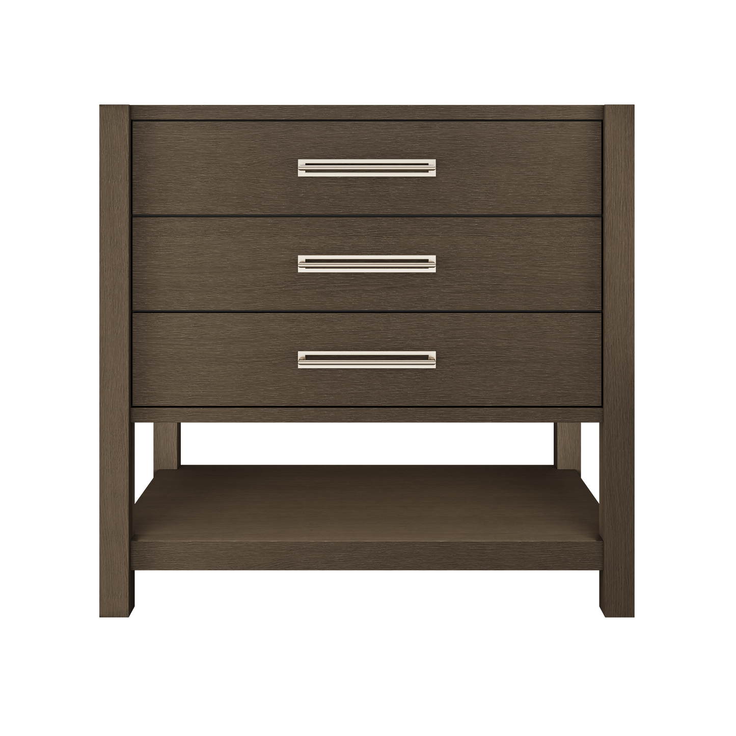 Kiawah 3-Drawer Single Bath Vanity 36in Russet Shadow Satin Nickel