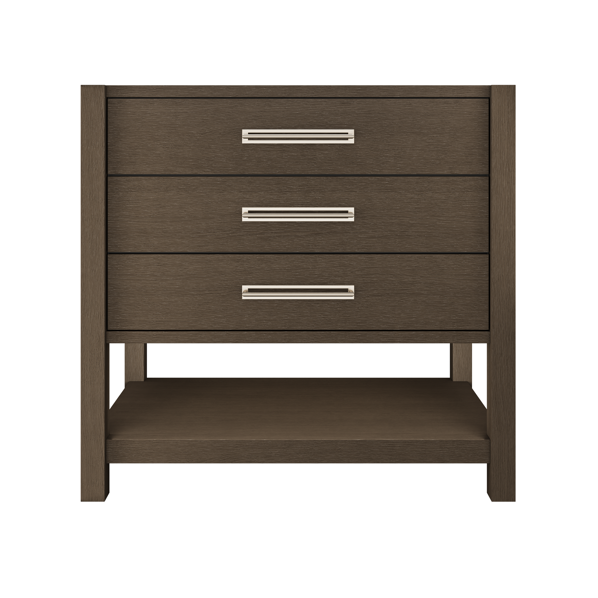 Kiawah 3-Drawer Single Bath Vanity 36in Russet Shadow Satin Nickel