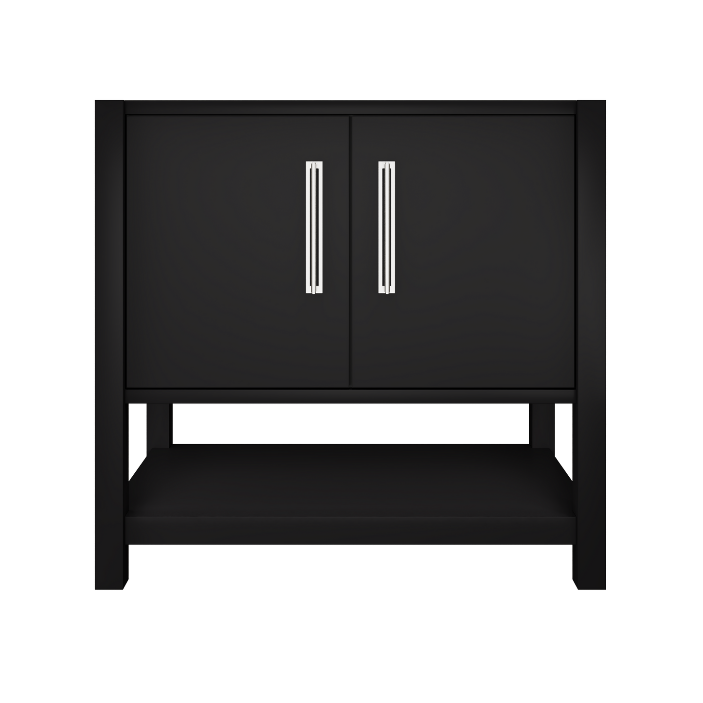 kiawah-single-bath-vanity-36in Noir Polished Chrome