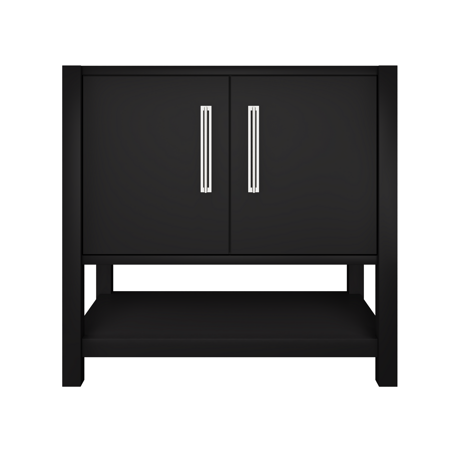 kiawah-single-bath-vanity-36in Noir Polished Chrome