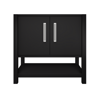 kiawah-single-bath-vanity-36in Noir Polished Chrome