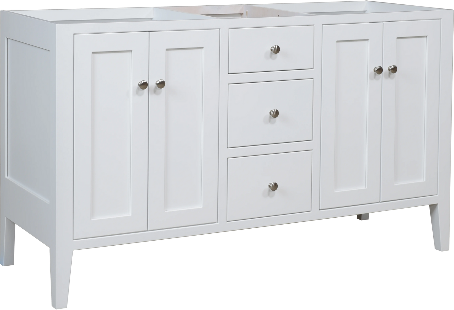 Trusty Wood Charleston Bathroom Vanity 60" with Four Doors and Three Drawers