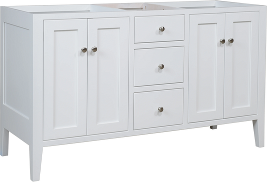 Trusty Wood Charleston Bathroom Vanity 60" with Four Doors and Three Drawers
