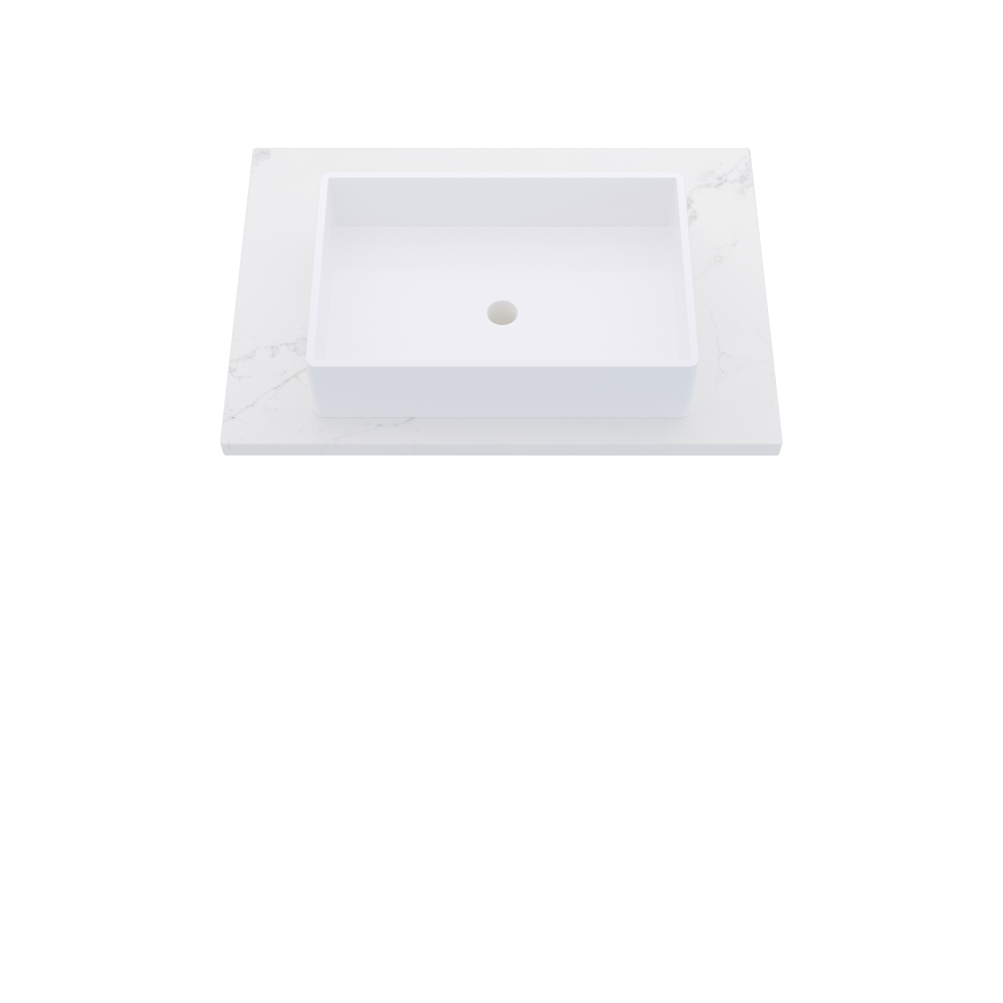 31" Vanderloc Silestone® Quartz Bathroom Vanity Top | Single Vigo Sink | Centered in Et Calacatta Gold