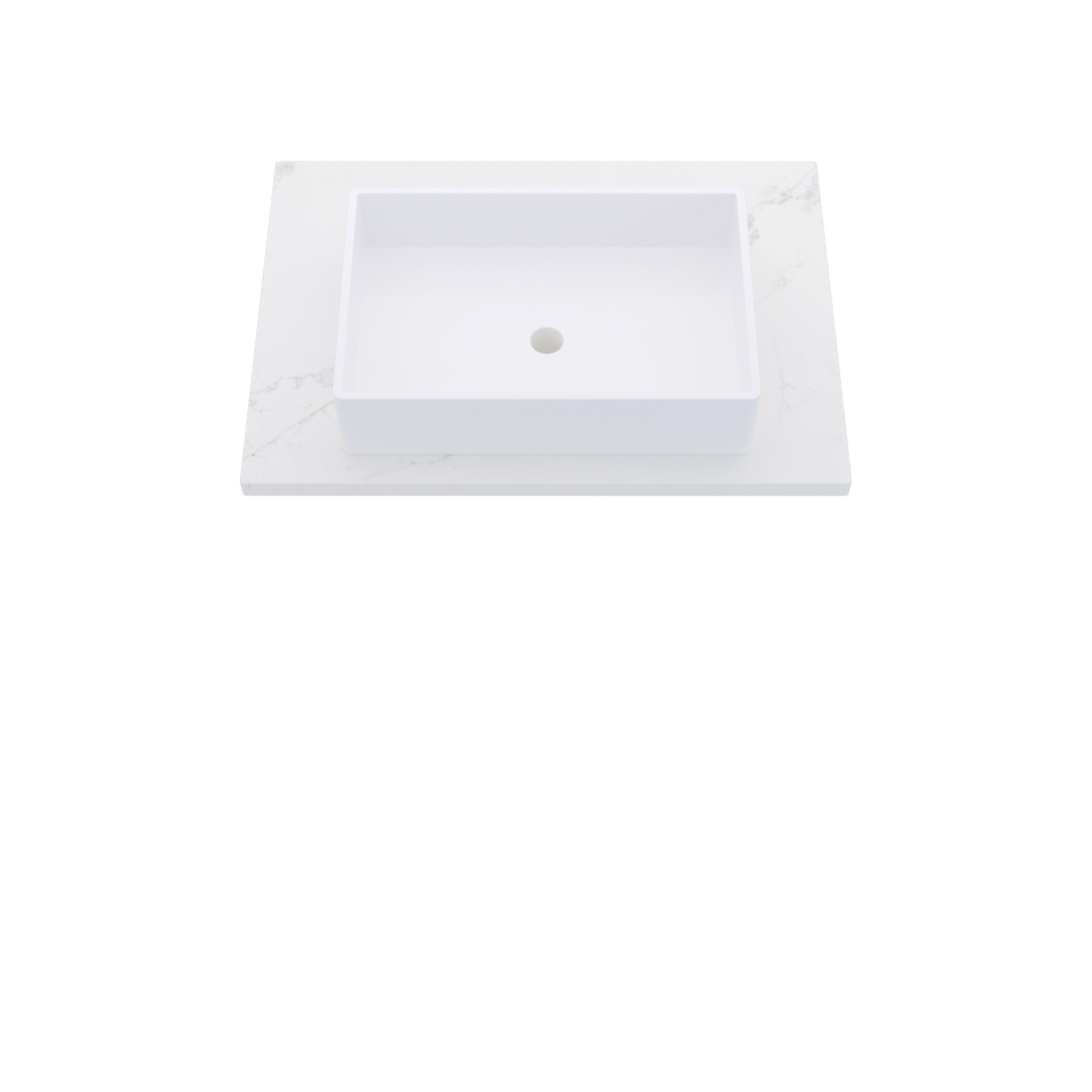 31" Vanderloc Silestone® Quartz Bathroom Vanity Top | Single Vigo Sink | Centered in Et Calacatta Gold