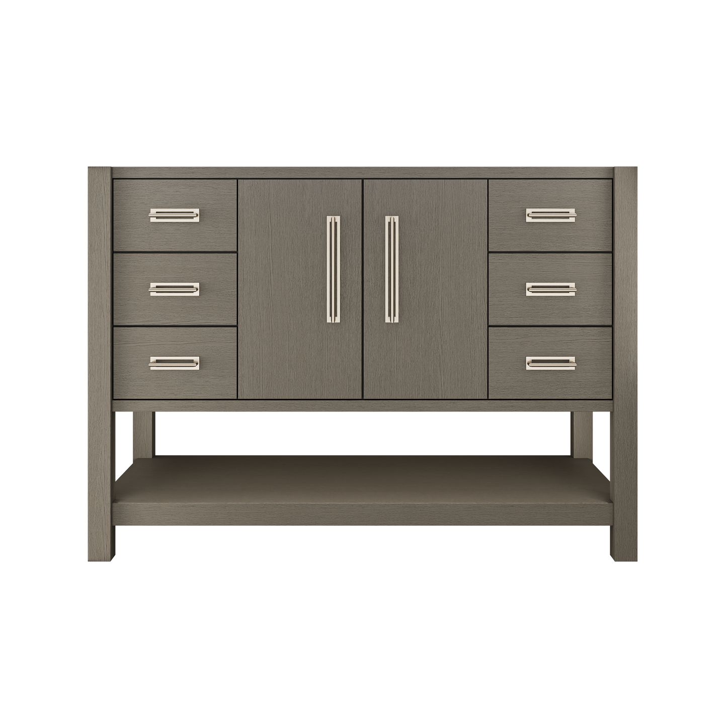 Kiawah Single Extra-Wide Bath Vanity 48in Gray Weathered Satin Nickel
