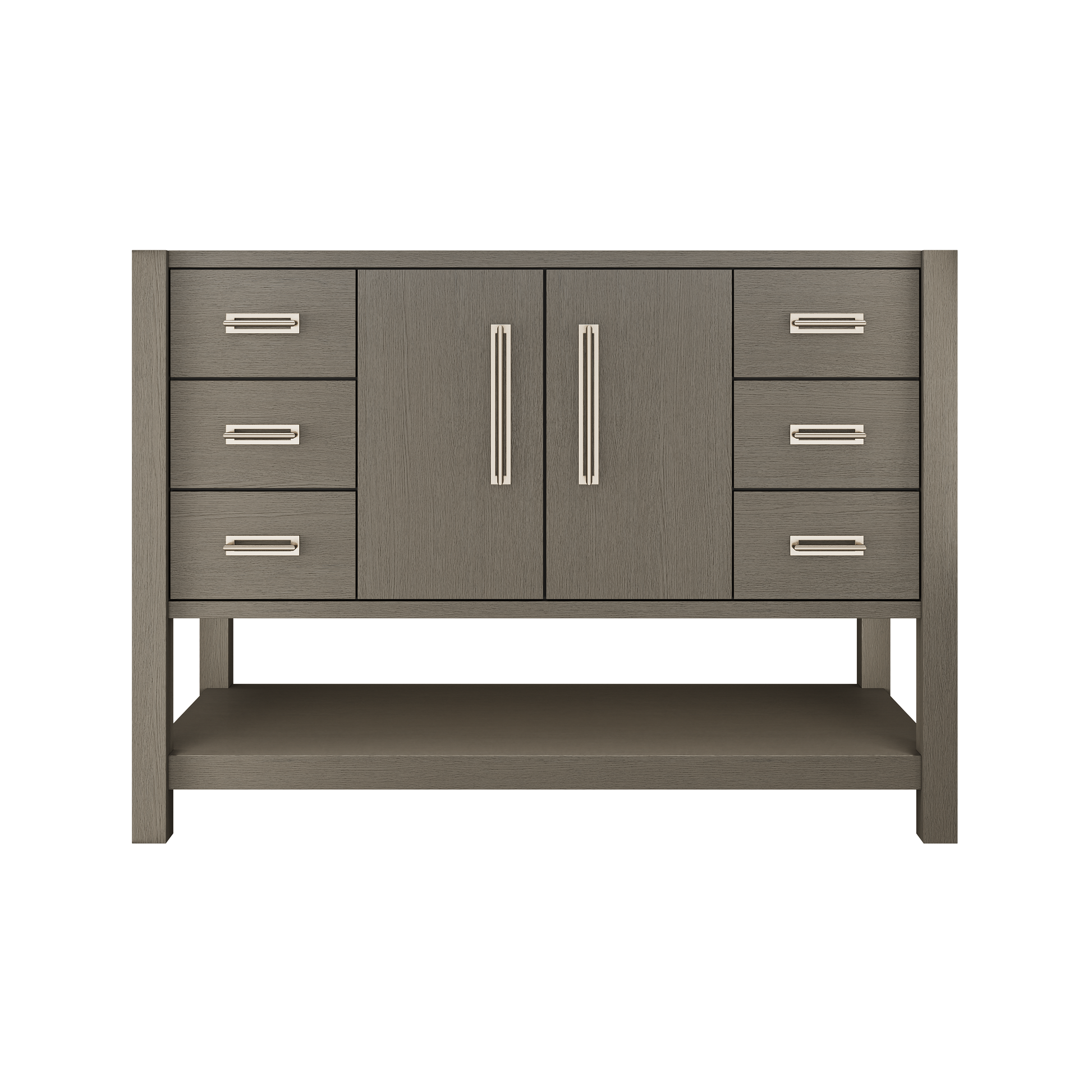 Kiawah Single Extra-Wide Bath Vanity 48in Gray Weathered Satin Nickel