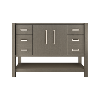 Kiawah Single Extra-Wide Bath Vanity 48in Gray Weathered Satin Nickel