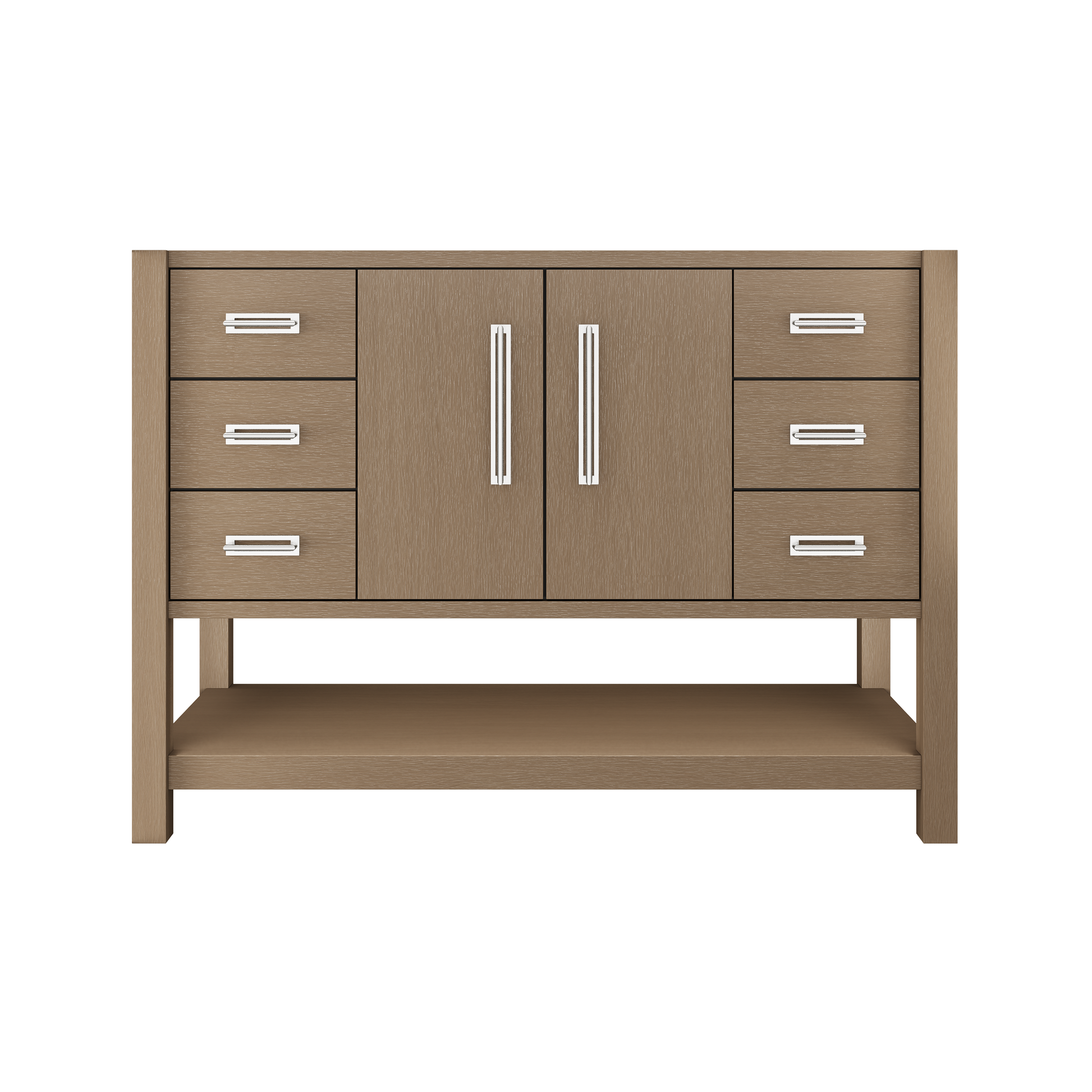 Kiawah Single Extra-Wide Bath Vanity 48in Smoked Modern Polished Chrome