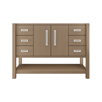 Kiawah Single Extra-Wide Bath Vanity 48in Smoked Modern Polished Chrome