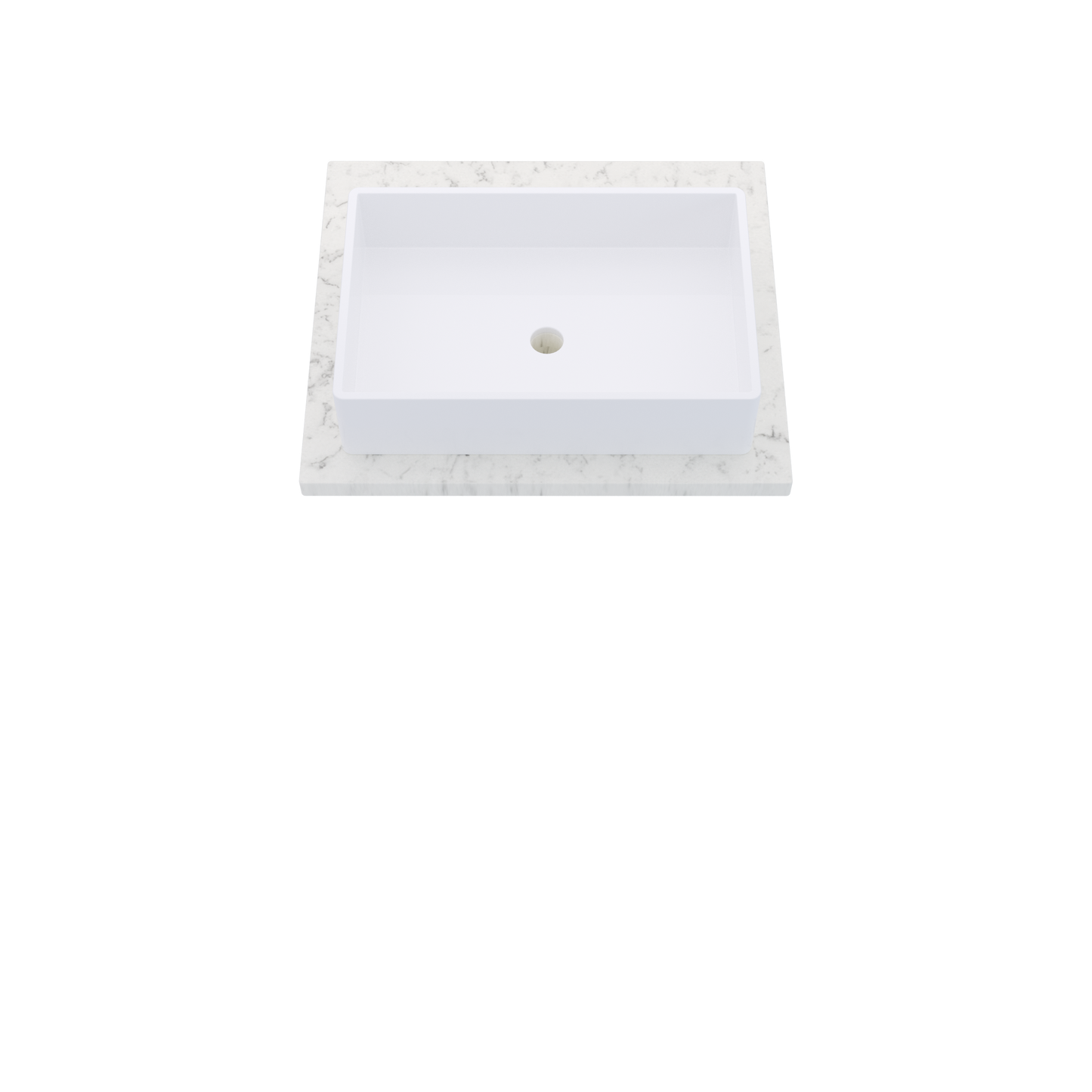 25" Vanderloc Silestone® Quartz Bathroom Vanity Top | Single Vigo Sink | Centered in Lyra