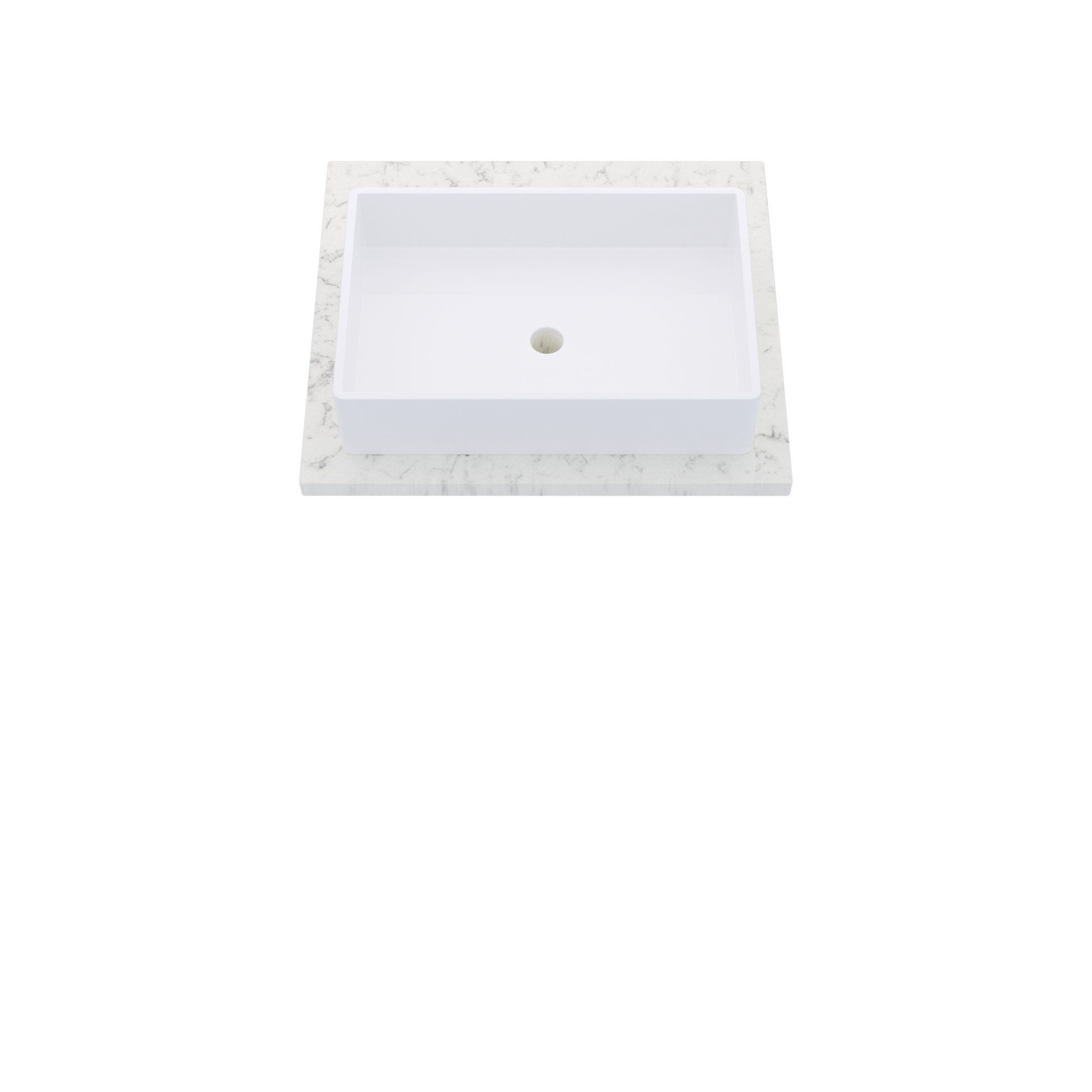 25" Vanderloc Silestone® Quartz Bathroom Vanity Top | Single Vigo Sink | Centered in Lyra