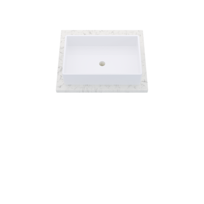 25" Vanderloc Silestone® Quartz Bathroom Vanity Top | Single Vigo Sink | Centered in Lyra