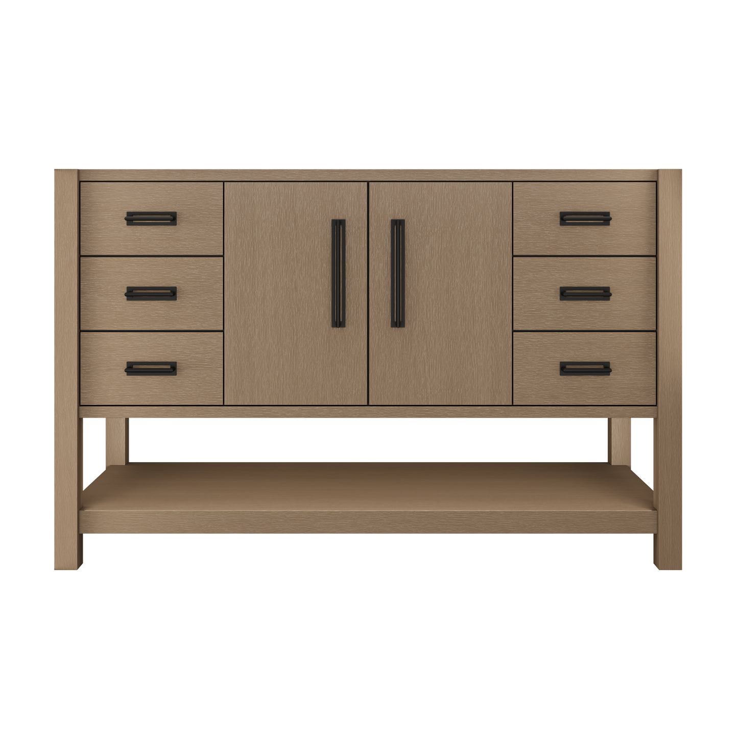 Kiawah Single Extra-Wide Bath Vanity 54in Smoked Modern Matte Black
