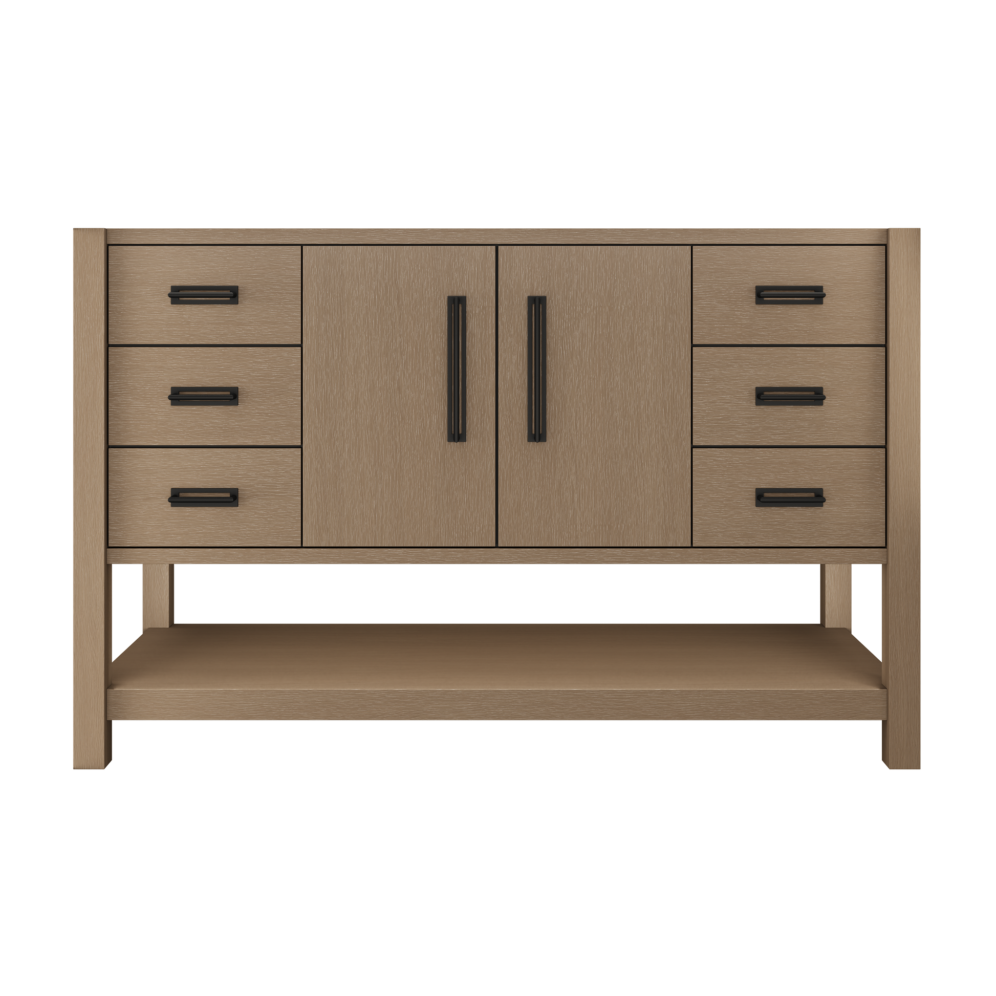 Kiawah Single Extra-Wide Bath Vanity 54in Smoked Modern Matte Black