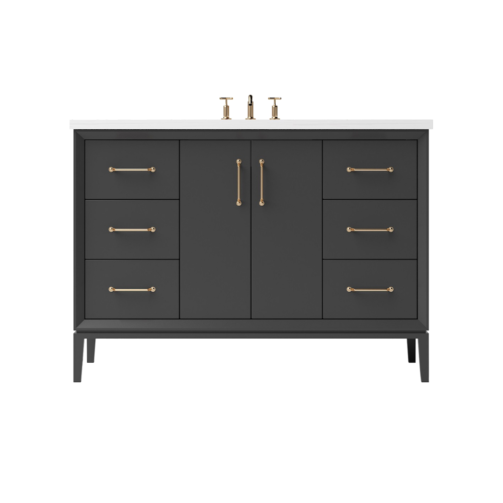 Vanderloc Alexandra Single Sink Extra-Wide 48" - Off Black