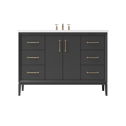 Vanderloc Alexandra Single Sink Extra-Wide 48" - Off Black