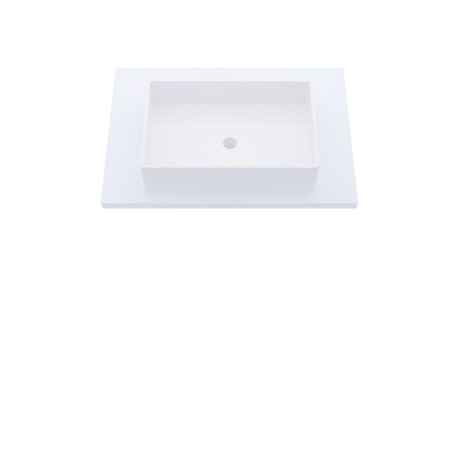 31" Vanderloc Silestone® Quartz Bathroom Vanity Top | Single Vigo Sink | Centered in Miami White