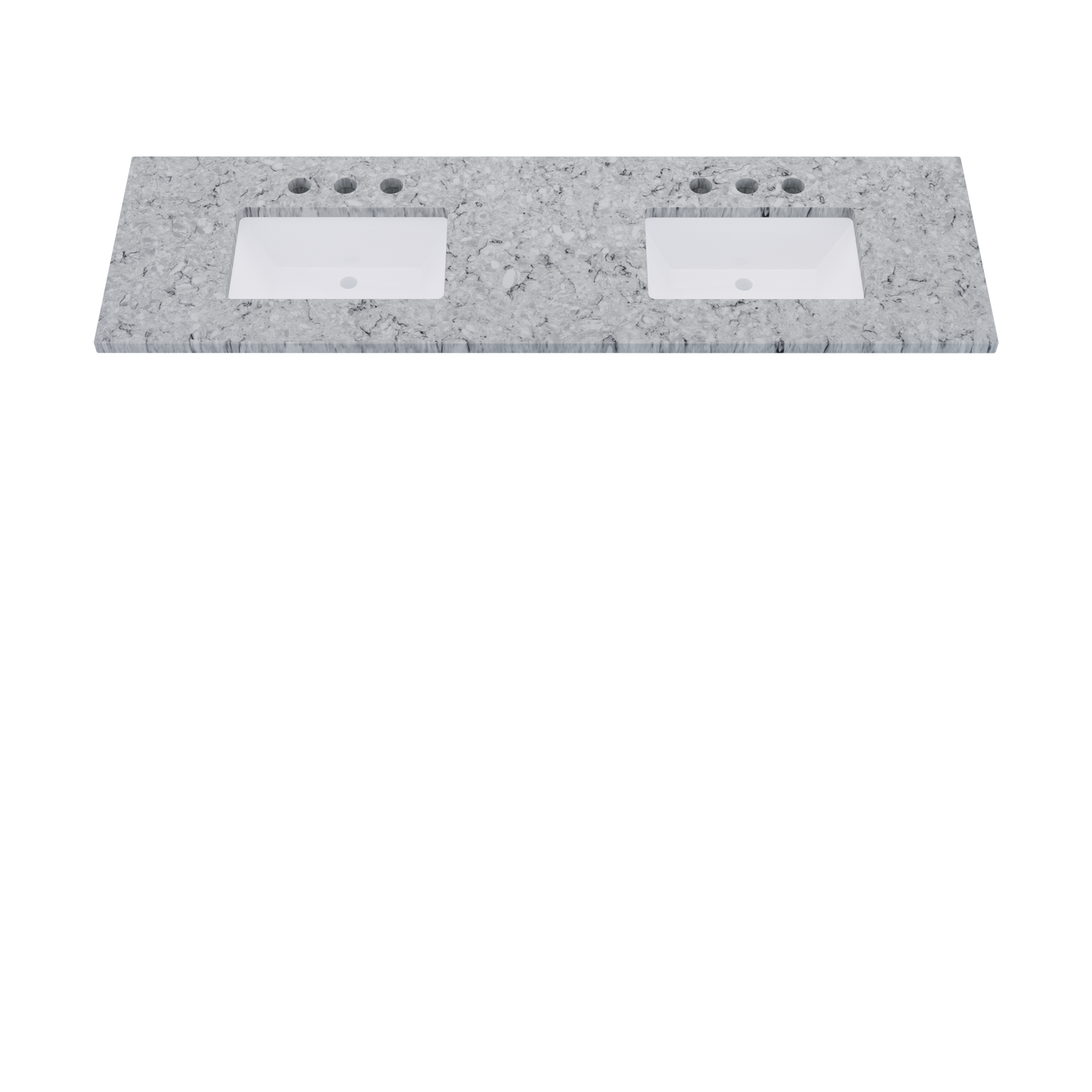 73" Vanderloc Silestone® Quartz Bathroom Vanity Top | Double Rectangle Sink | Centered in Pietra
