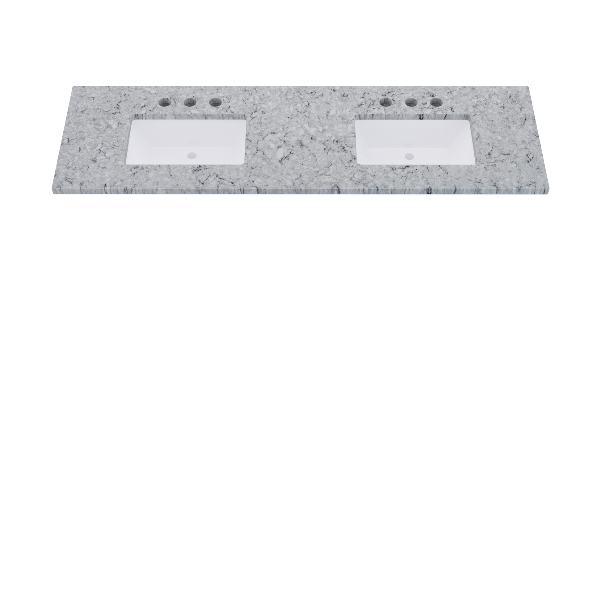 73" Vanderloc Silestone® Quartz Bathroom Vanity Top | Double Rectangle Sink | Centered in Pietra