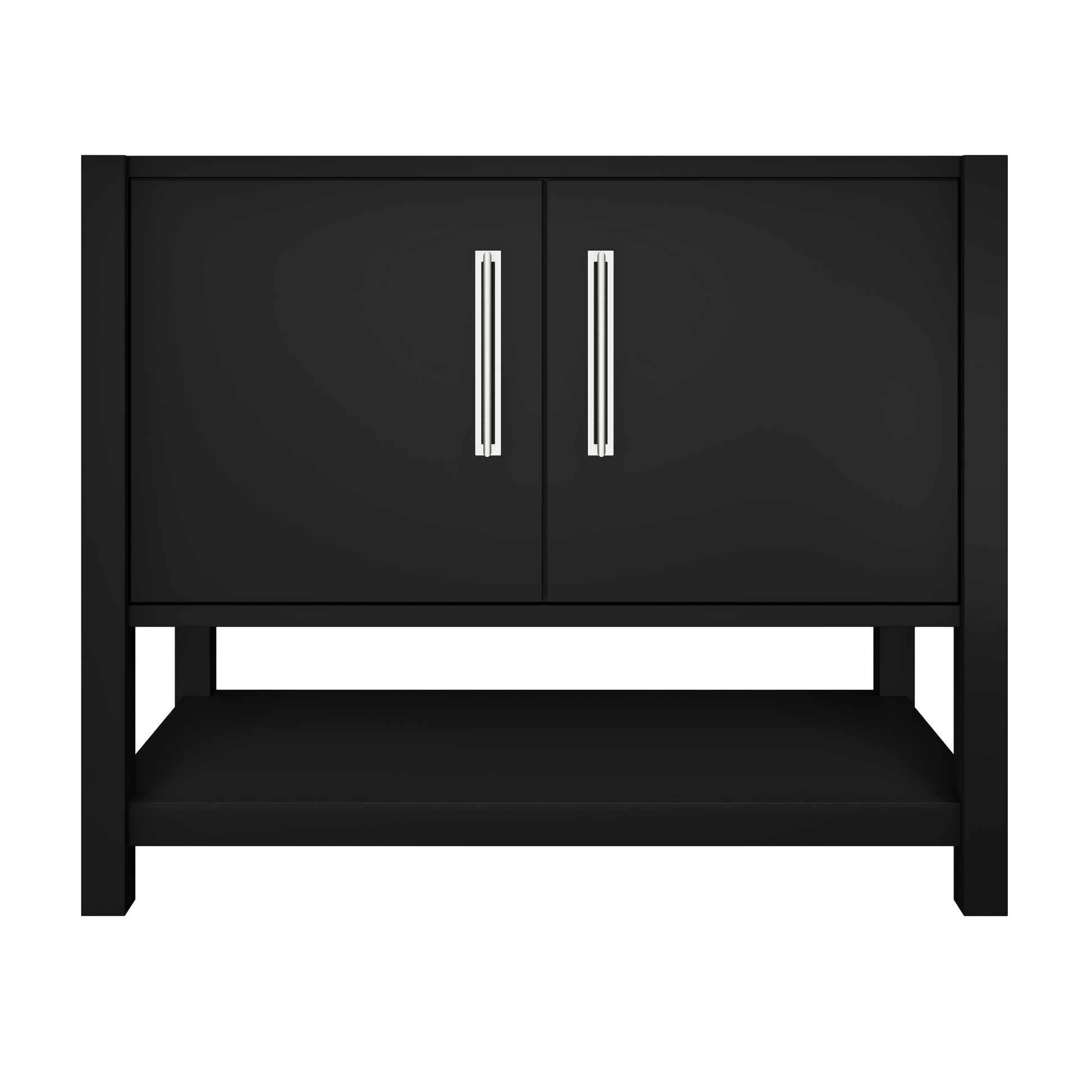 kiawah-single-bath-vanity-42in Noir Polished Chrome