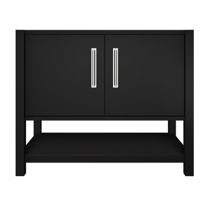 kiawah-single-bath-vanity-42in Noir Polished Chrome