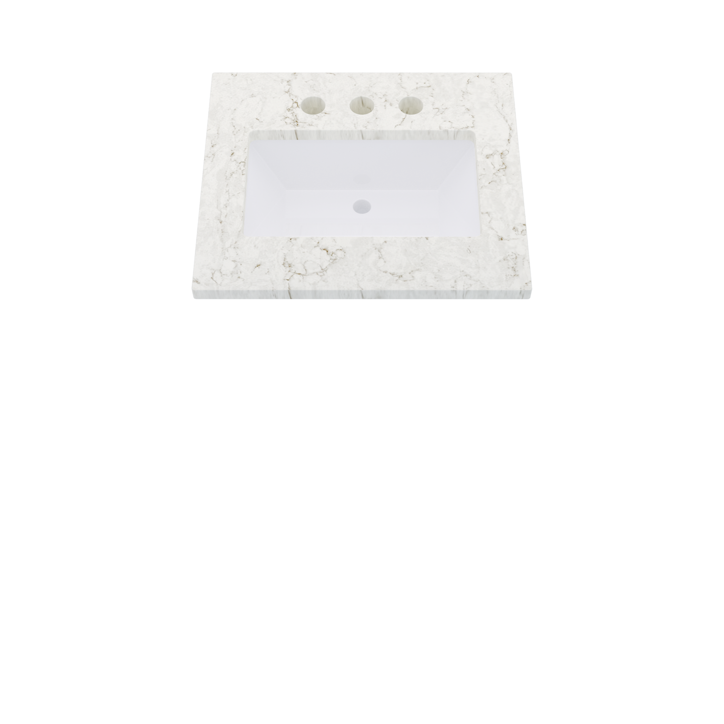 25" Vanderloc Silestone® Quartz Bathroom Vanity Top | Single Rectangle Sink | Centered in Lusso