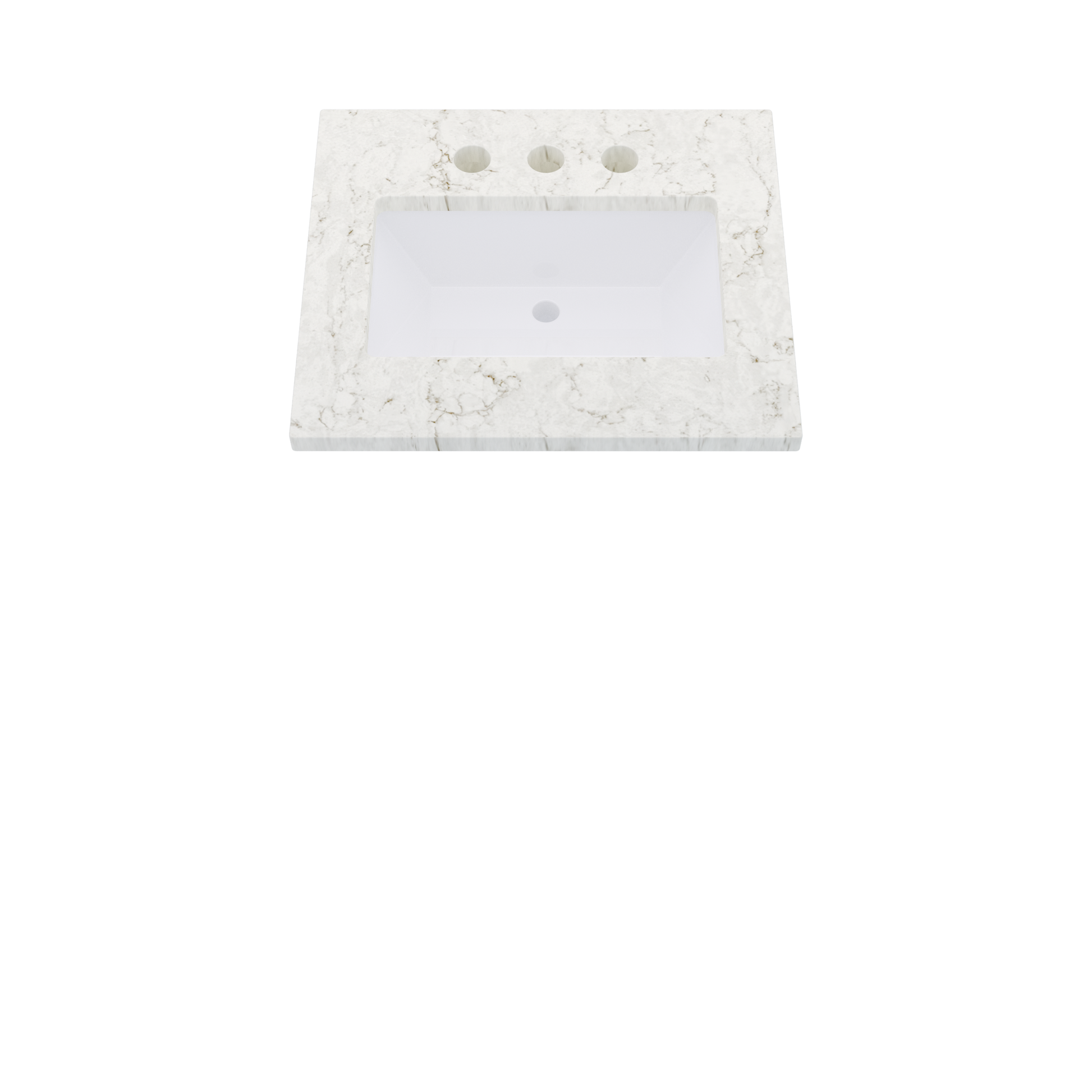 25" Vanderloc Silestone® Quartz Bathroom Vanity Top | Single Rectangle Sink | Centered in Lusso