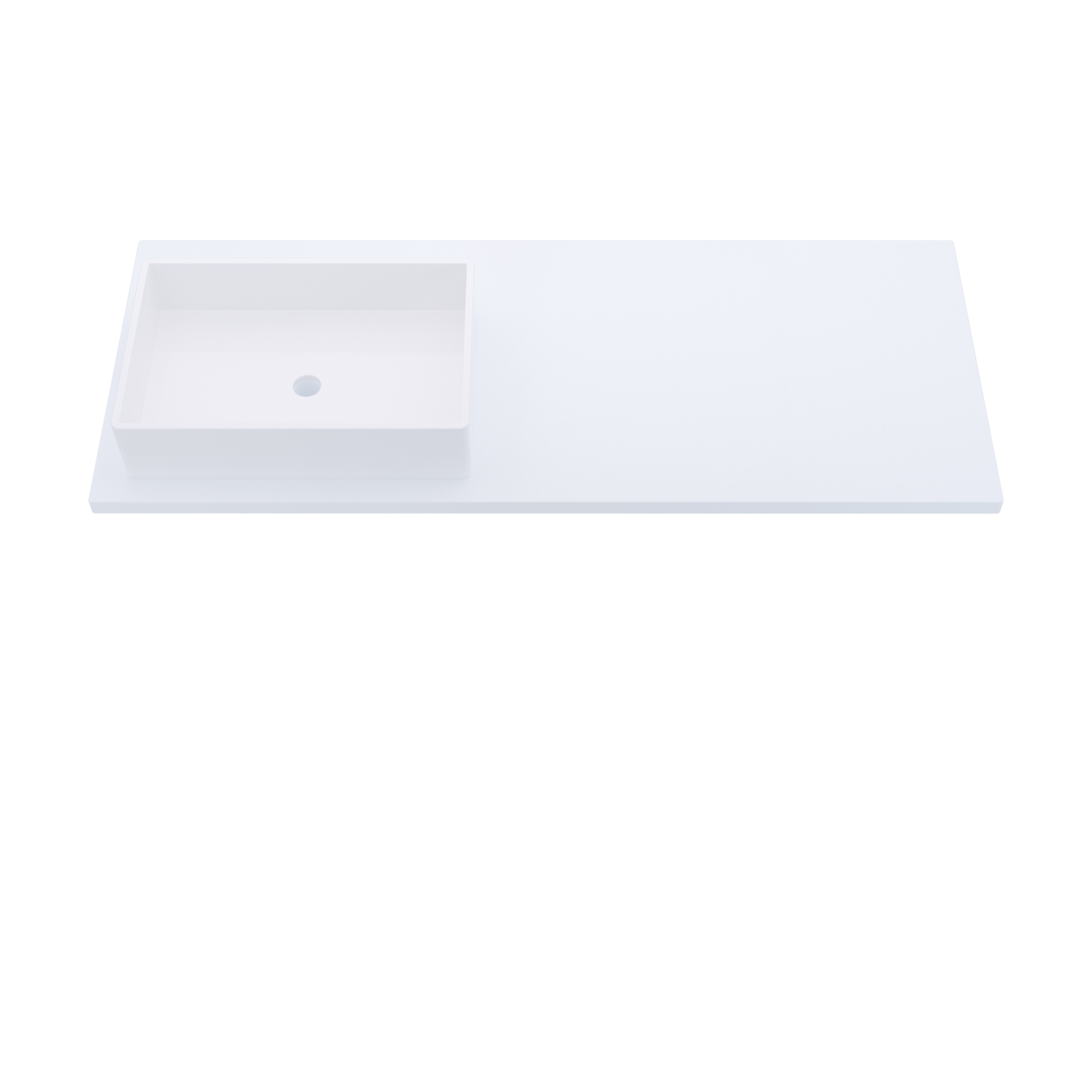 55" Vanderloc Silestone® Quartz Bathroom Vanity Top | Single Rectangle Sink | Offset in Miami White