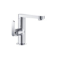 Contemporary single-hole bathroom faucet with sleek, modern design