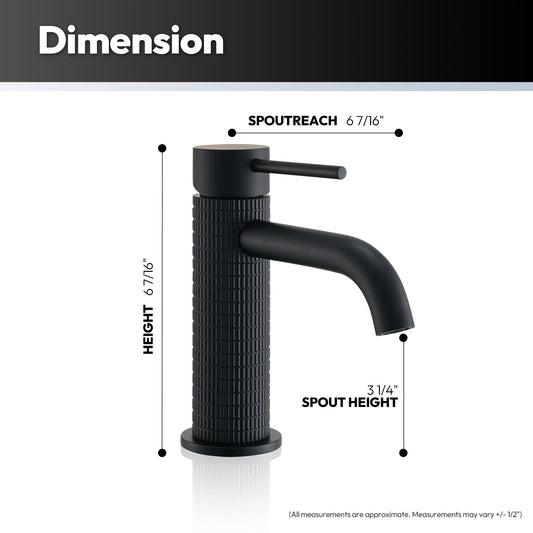 Vinnova, Mendavia Single-Handle Basin Bathroom Faucet in Matte Black