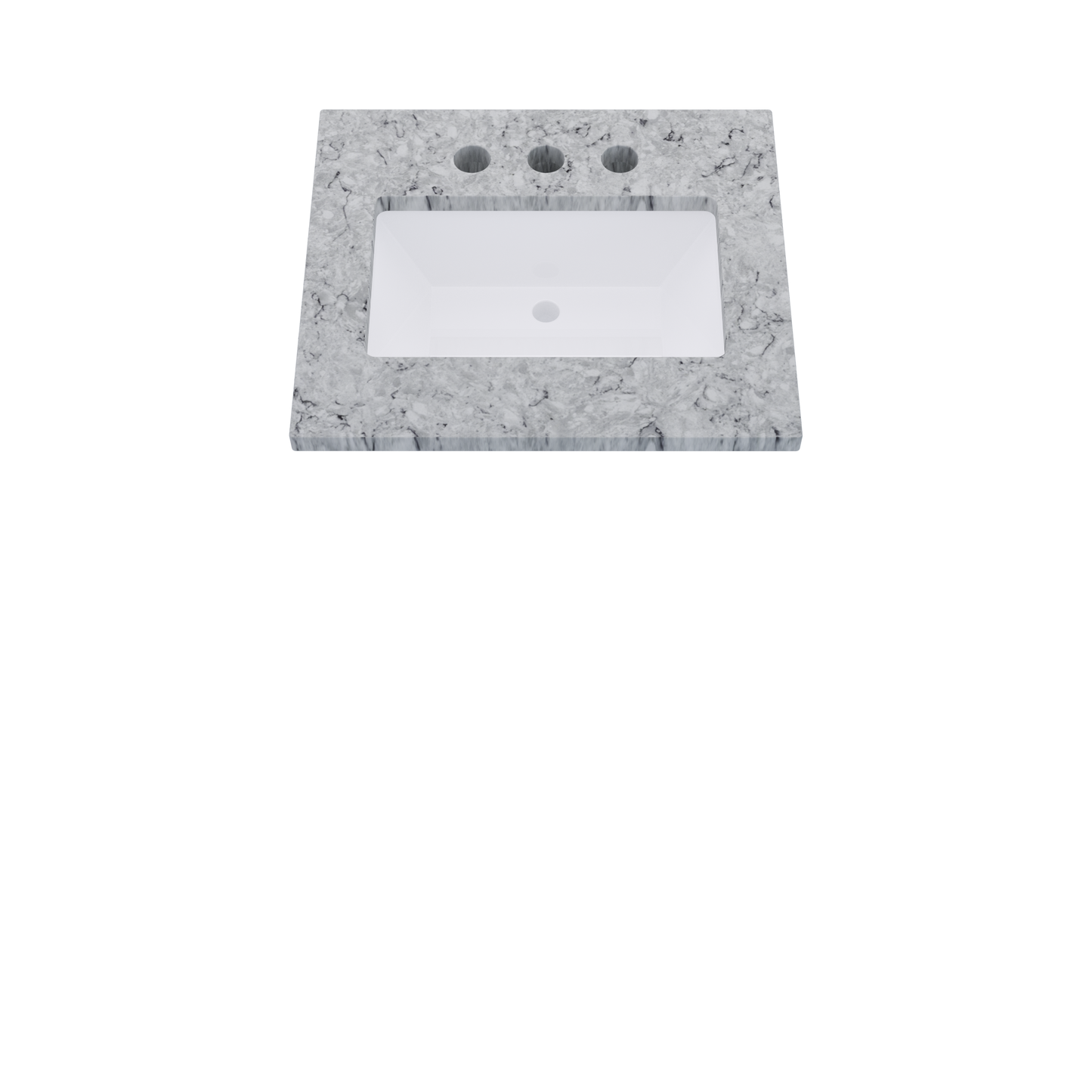 25" Vanderloc Silestone® Quartz Bathroom Vanity Top | Single Rectangle Sink | Centered in Pietra