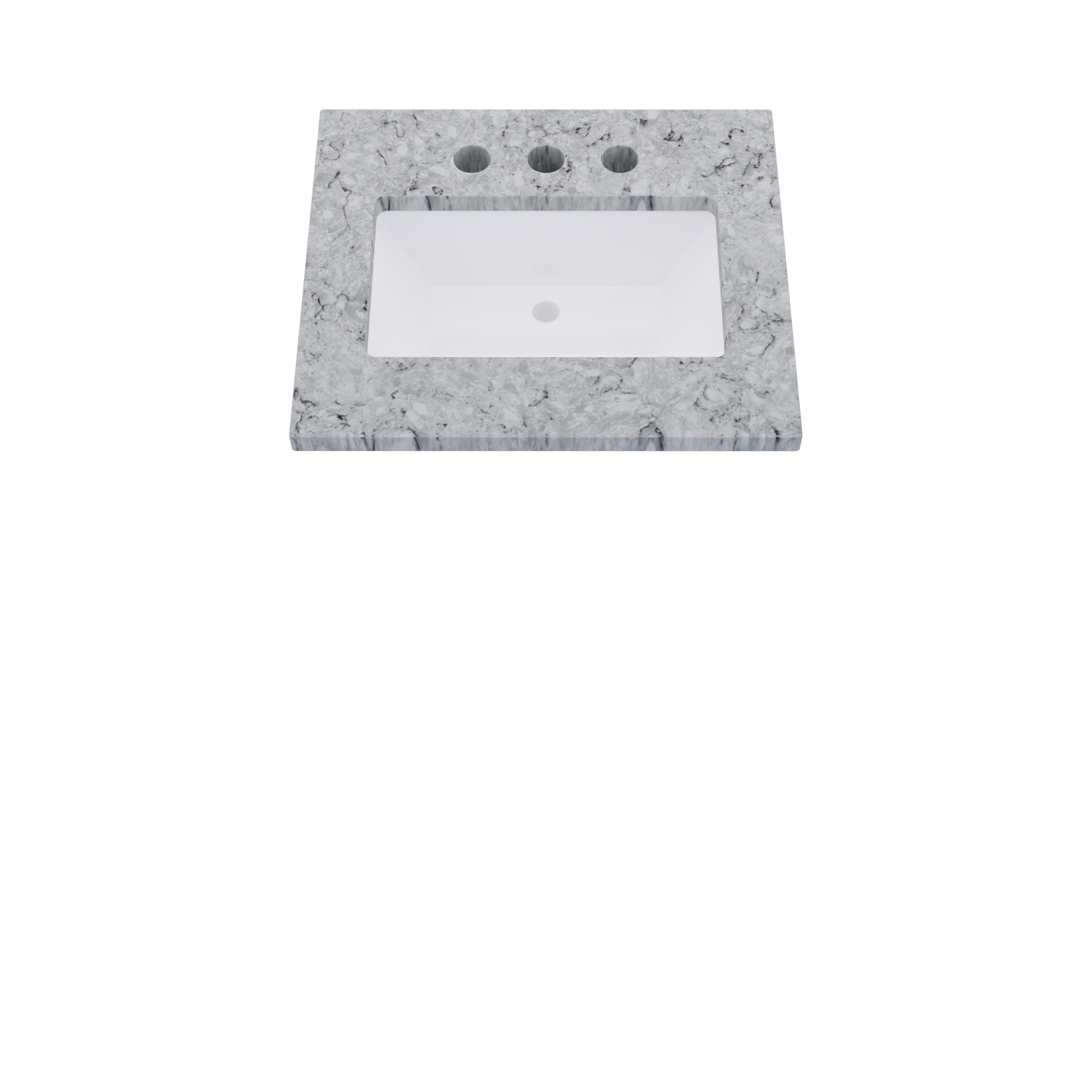 25" Vanderloc Silestone® Quartz Bathroom Vanity Top | Single Rectangle Sink | Centered in Pietra