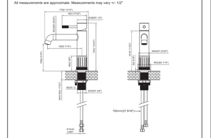 Vinnova, Mexico Single High-Handle Hole Lever Vessel Matte Black Bathroom Faucet