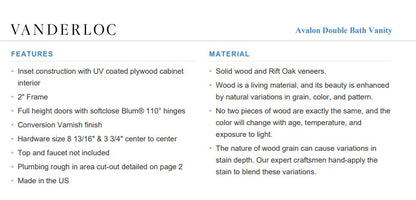 Vanderloc Avalon Double Bath bathroom vanity — view 23
