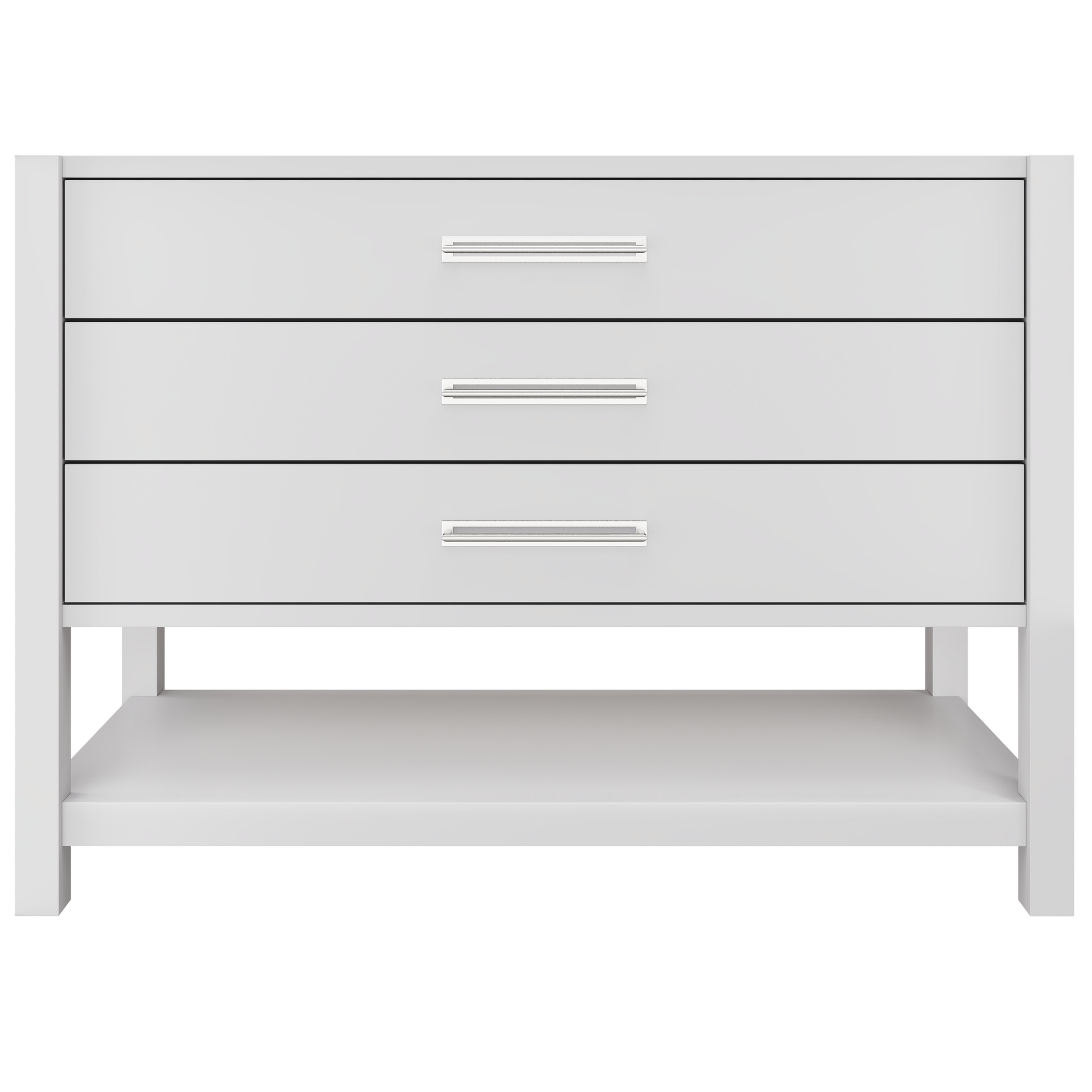 Kiawah 3-Drawer Single Bath Vanity 48in Strong White Polished Chrome