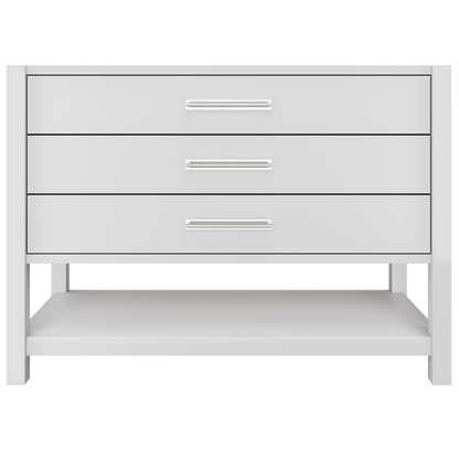 Kiawah 3-Drawer Single Bath Vanity 48in Strong White Polished Chrome