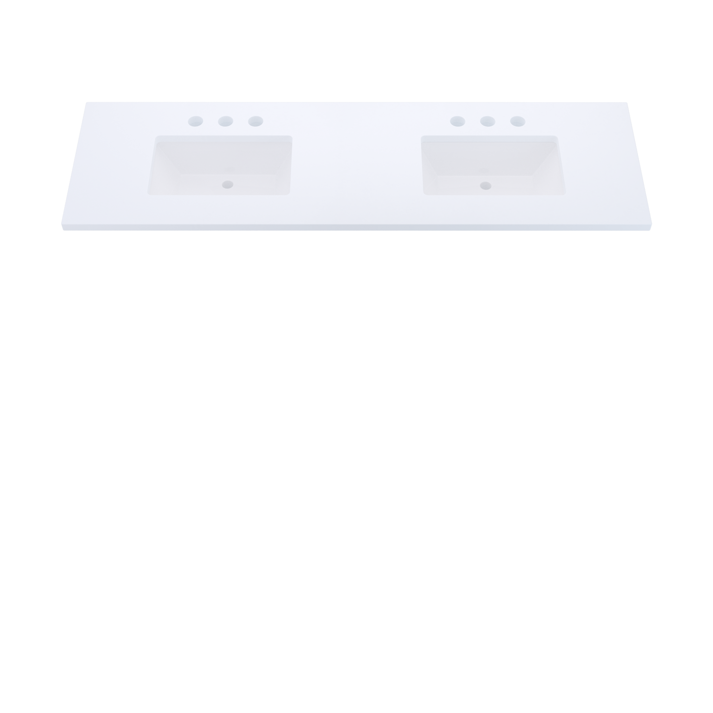 73" Vanderloc Silestone® Quartz Bathroom Vanity Top | Double Rectangle Sink | Centered in Miami White