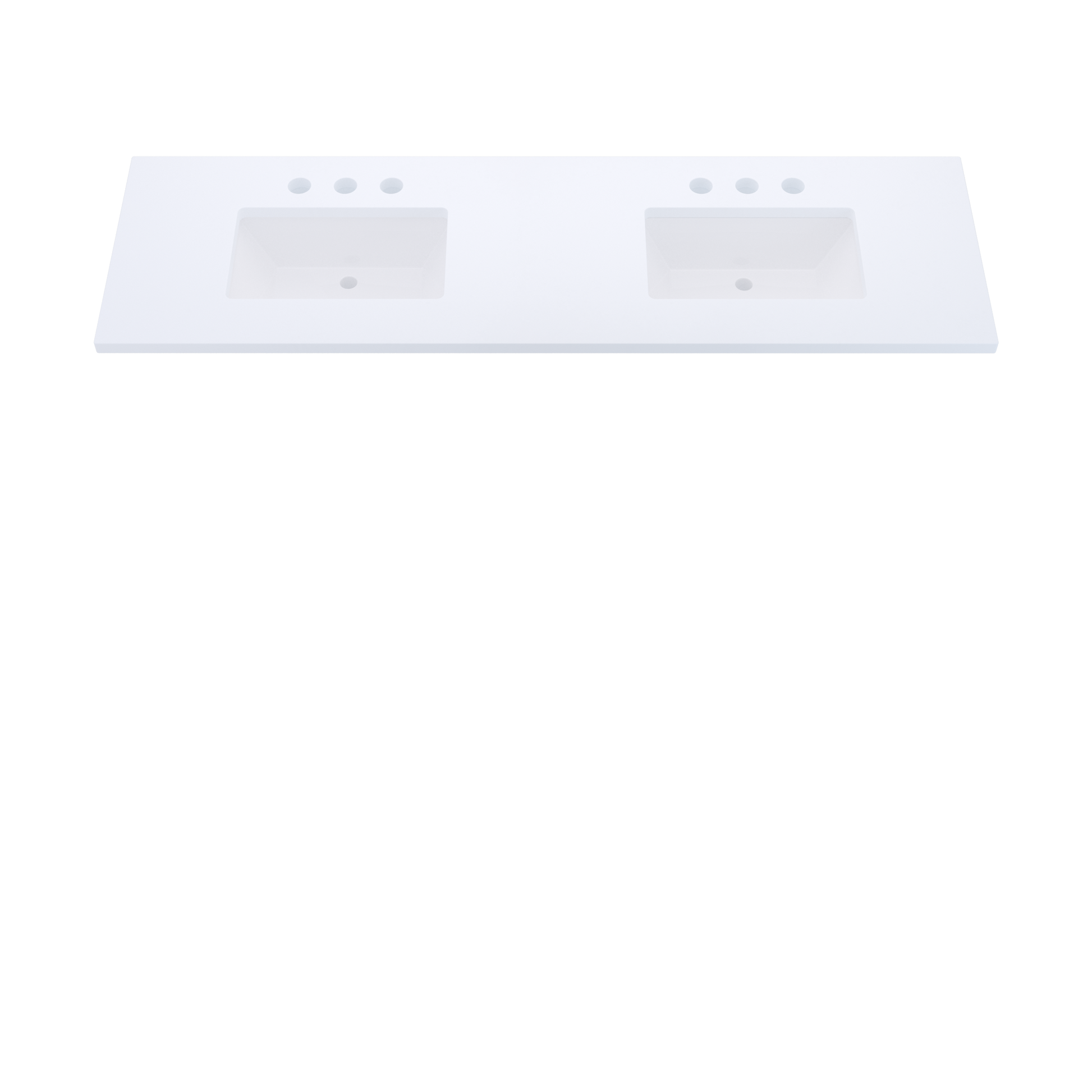 73" Vanderloc Silestone® Quartz Bathroom Vanity Top | Double Rectangle Sink | Centered in Miami White