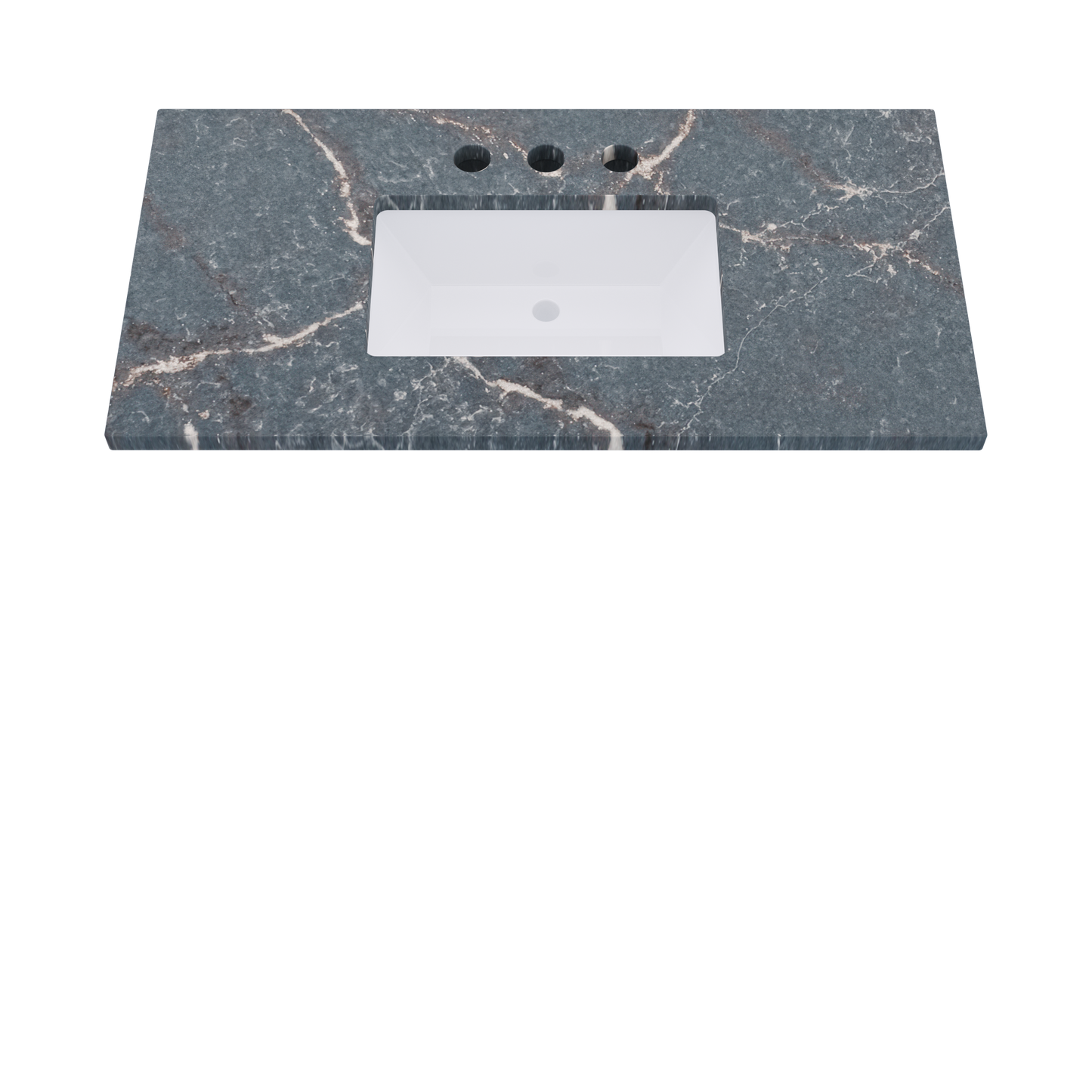 43" Vanderloc Silestone® Quartz Bathroom Vanity Top | Single Rectangle Sink | Centered in Parisien Bleu