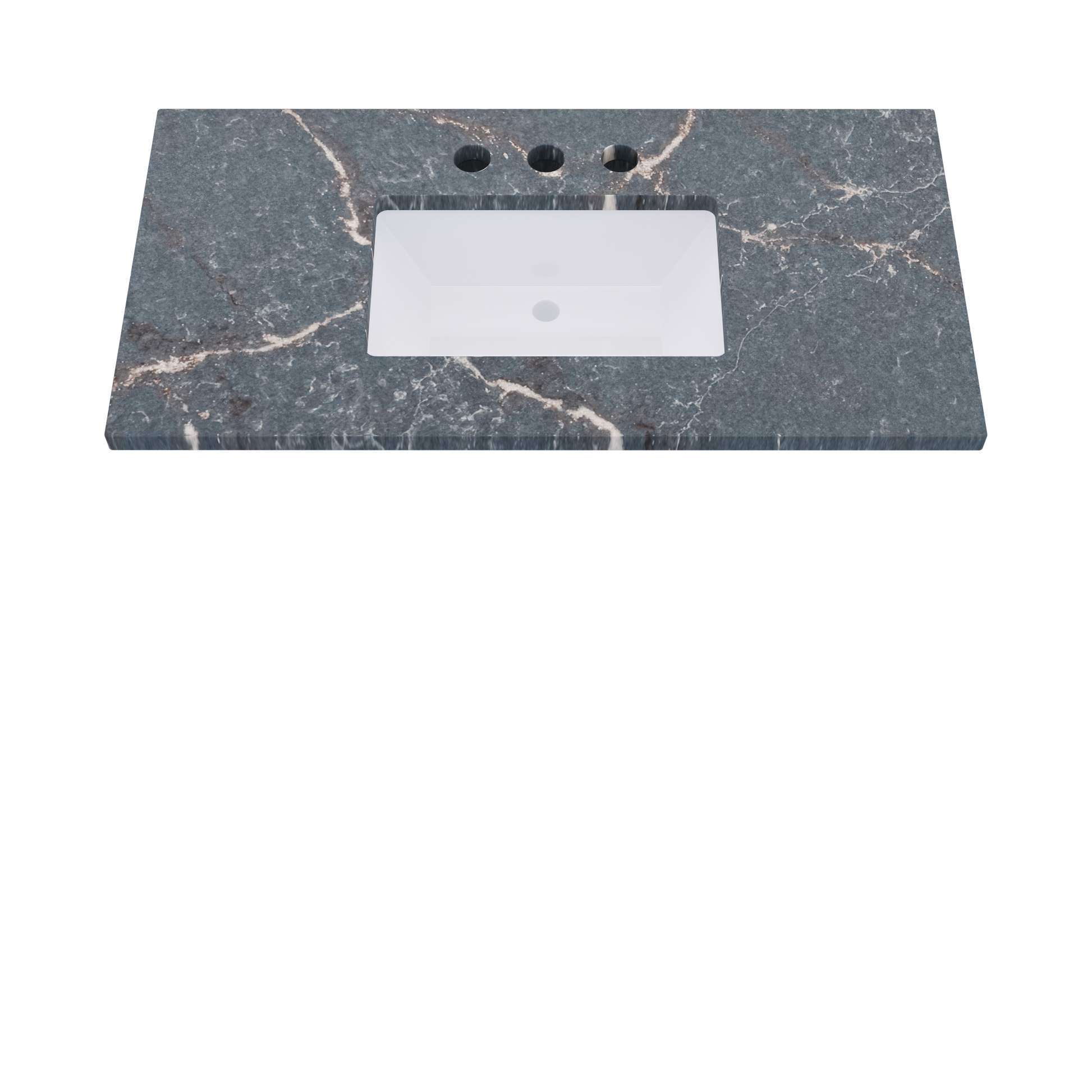 43" Vanderloc Silestone® Quartz Bathroom Vanity Top | Single Rectangle Sink | Centered in Parisien Bleu