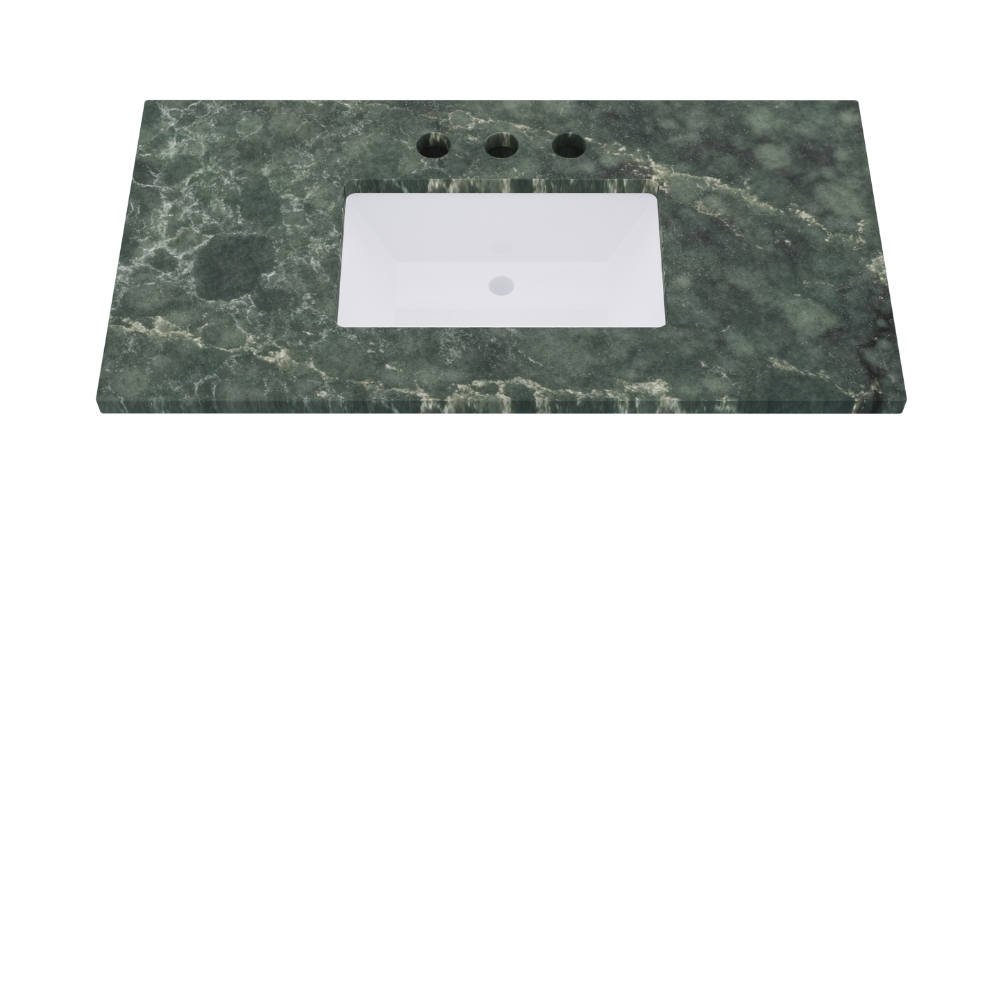 43" Vanderloc Silestone® Quartz Bathroom Vanity Top | Single Rectangle Sink | Centered in Jardin Emerald