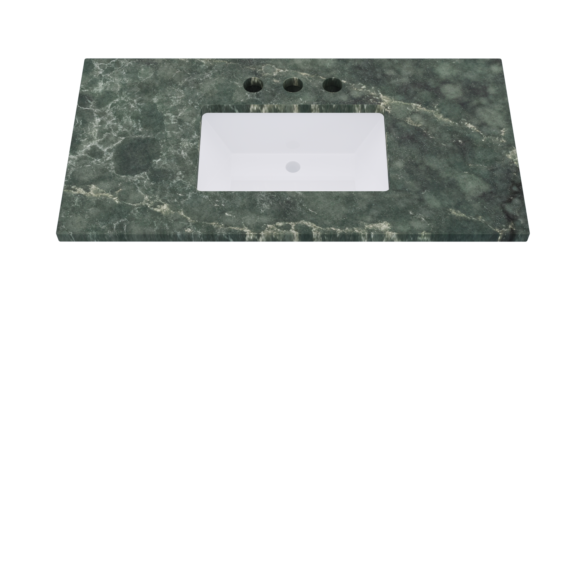 43" Vanderloc Silestone® Quartz Bathroom Vanity Top | Single Rectangle Sink | Centered in Jardin Emerald
