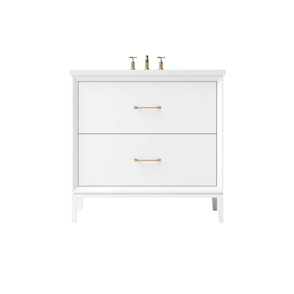 Vanderloc Alexandra Two-Drawer Single Sink 30" - Pure White